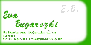 eva bugarszki business card